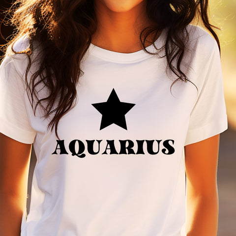Aquarius black star shirt