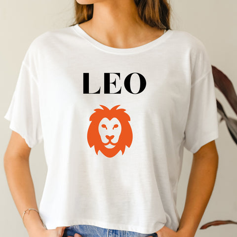 Leo red symbol crop top