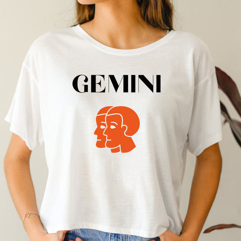 Gemini big red symbol crop top