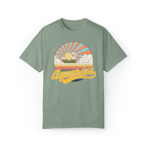 Aquarius Shirt California Vibe tee aesthetic beach retro vintage distressed zodiac shirt Comfort Colors t-shirt astrology gift