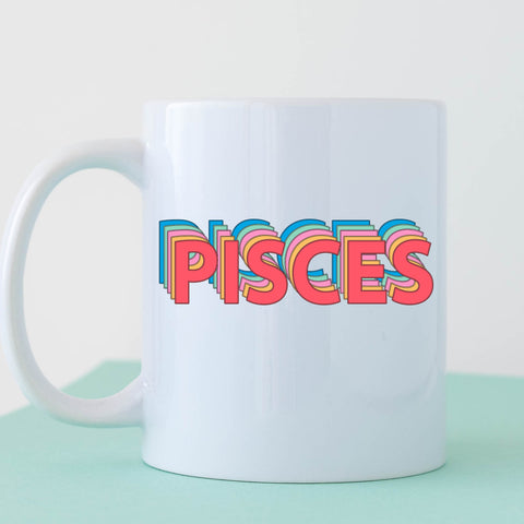 Pisces 11 ounce rainbow shadow mug