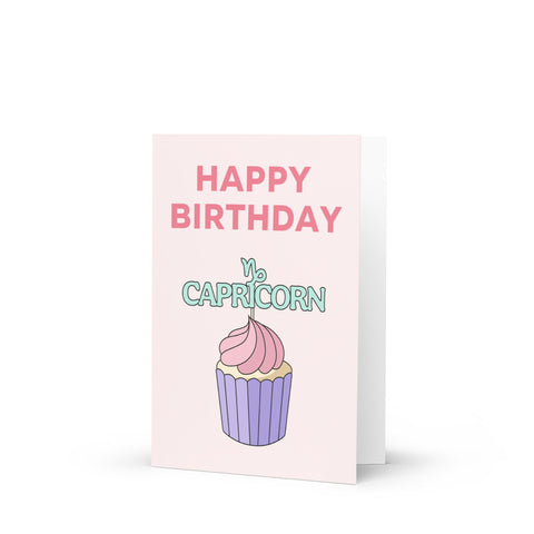 Capricorn Happy Birthday cupcake card