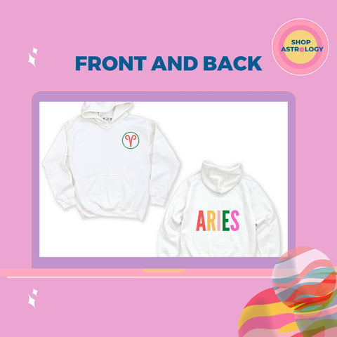 Aries multi-color text hoodie