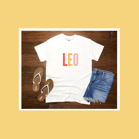 Leo multi-color text shirt