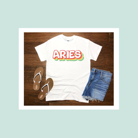 Aries 70s retro zodiac shirt