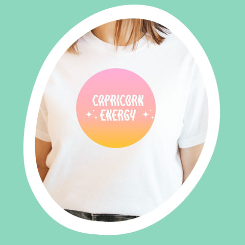 Capricorn energy pink gradient shirt
