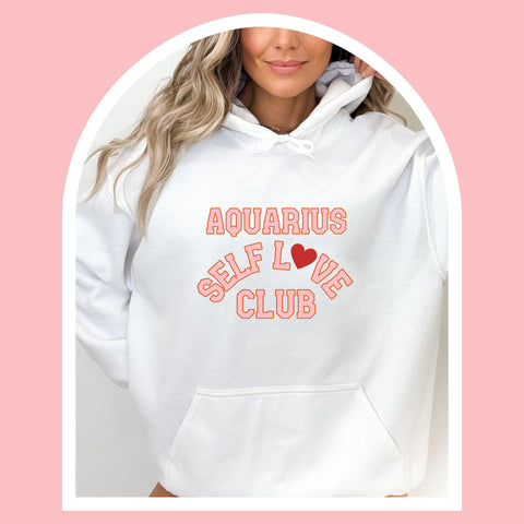 Aquarius self love club hoodie