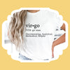 Virgo definition shirt zodiac traits dictionary star sign astrology tee trendy aesthetic t-shirt birthday gift for women t shirt
