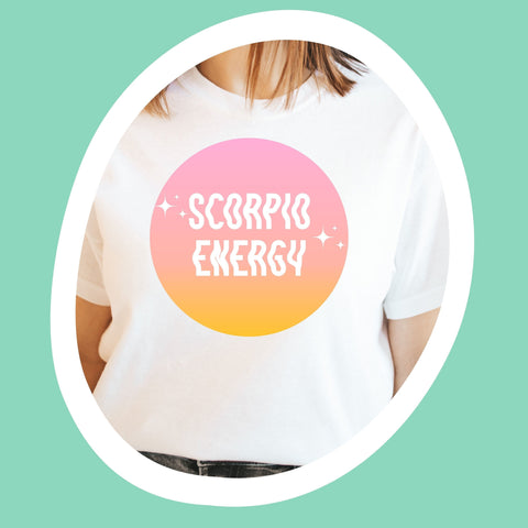 Scorpio energy pink gradient shirt