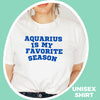 Aquarius favorite season sweatshirt zodiac star sign astrology tee preppy retro varsity aesthetic t-shirt birthday gift for women sweatshirt
