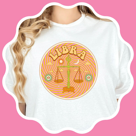 Libra psychedelic trippy design shirt