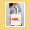 Leo zodiac sign Cotton Canvas Tote Bag fun sarcastic humor astrology star sign personalized birthday gifts for her him friend shopping