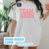 Aries shirt sign pink retro varsity team T shirt aesthetic zodiac star sign astrology gift for her him tee preppy trendy graphic birthday