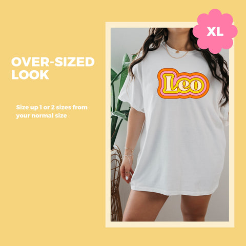 Leo psychedelic trippy text shirt