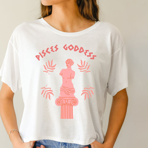 Pisces Greek goddess crop top