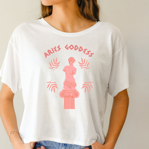 Aries Greek goddess crop top