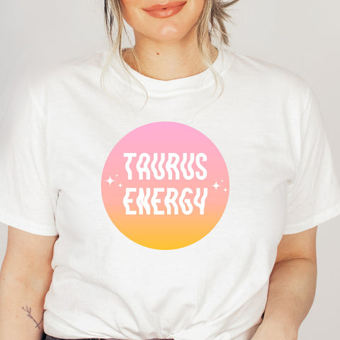 Taurus energy pink gradient shirt
