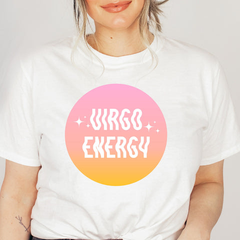Virgo energy pink gradient shirt