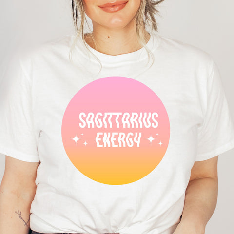 Sagittarius energy pink gradient shirt