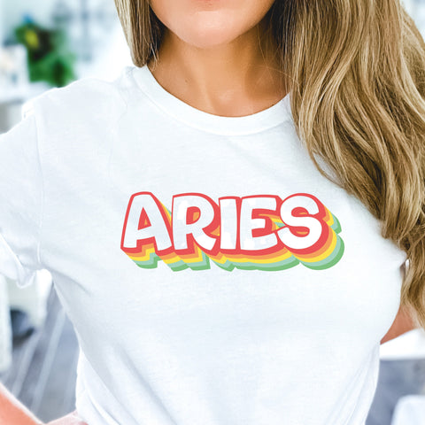 Aries 70s retro zodiac shirt