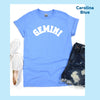 Gemini shirt blue retro varsity team sport spirit zodiac star sign astrology tee t-shirt birthday gift for women t shirt