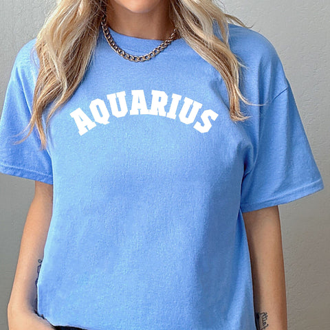 Aquarius retro varsity shirt