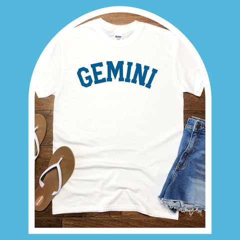 Gemini varsity text shirt