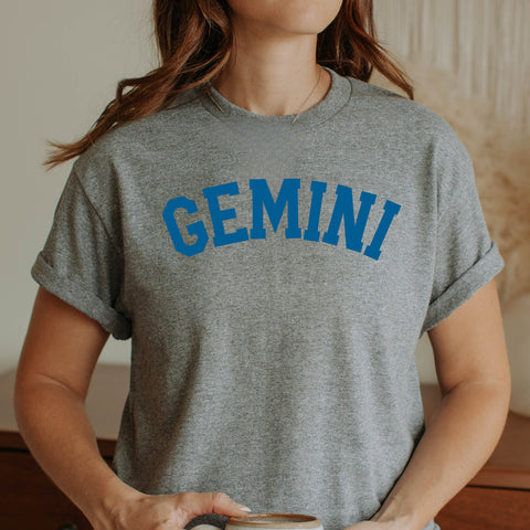 Gemini varsity text shirt