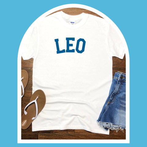 Leo varsity text shirt