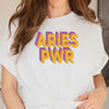 Aries shirt Aries pwr orange purple shadow zodiac star sign astrology tee t-shirt birthday gift for women t shirt