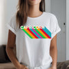 Capricorn shirt rainbow drop shadow 70s zodiac star sign astrology tee graphic t-shirt birthday gift for women t shirt