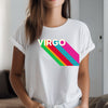 Virgo shirt rainbow drop shadow 70s zodiac star sign astrology tee graphic t-shirt birthday gift for women t shirt