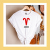 Aries shirt large red Aries symbol blue zodiac star sign astrology tee t-shirt birthday gift for women t shirt