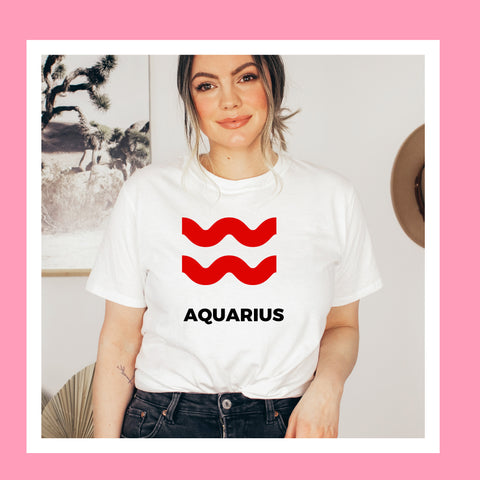 Aquarius large red symbol