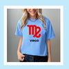 Virgo shirt large red Virgo symbol blue zodiac star sign astrology tee t-shirt birthday gift for women t shirt