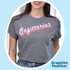 Sagittarius shirt zodiac retro rainbow drop shadow star sign astrology tee t-shirt birthday gift for women t shirt