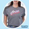 Aries shirt zodiac retro rainbow drop shadow star sign astrology tee t-shirt birthday gift for women t shirt