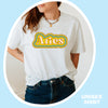 Aries shirt 70s zodiac name groovy retro psychedelic trippy zodiac star sign astrology tee graphic t-shirt birthday gift for women t shirt
