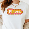 Pisces shirt 70s zodiac name groovy retro psychedelic trippy zodiac star sign astrology tee graphic t-shirt birthday gift for women t shirt