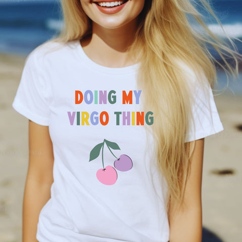 Doing my Virgo thing cherry shirt