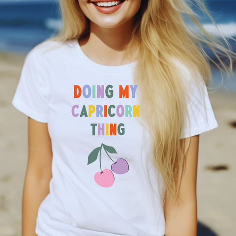 Doing my Capricorn thing cherry shirt