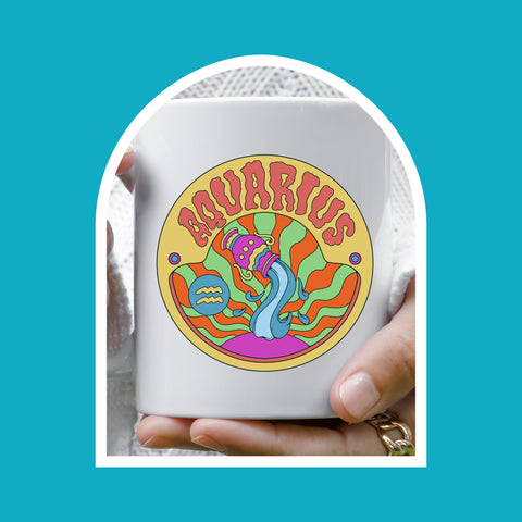 Aquarius 11 ounce groovy mug