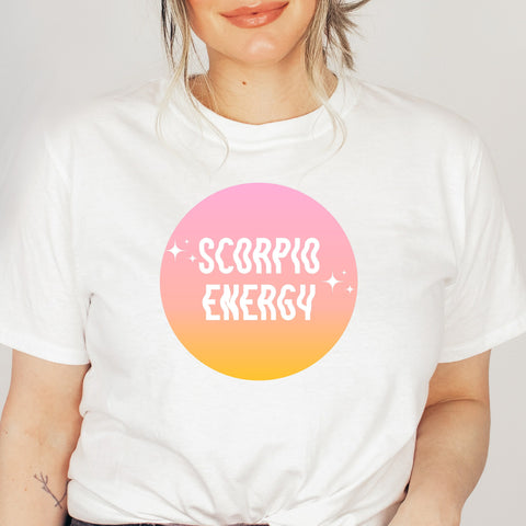 Scorpio energy pink gradient shirt