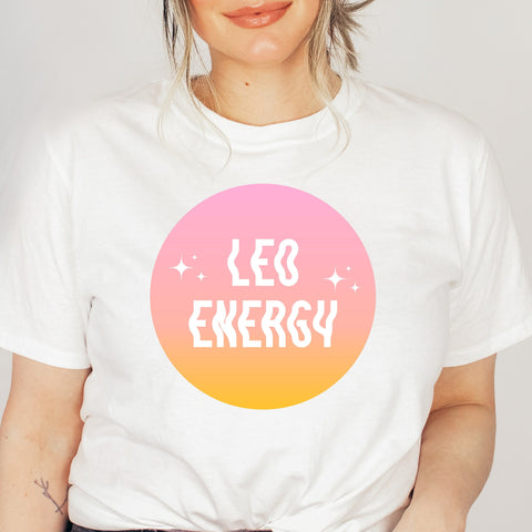 Leo energy pink gradient shirt