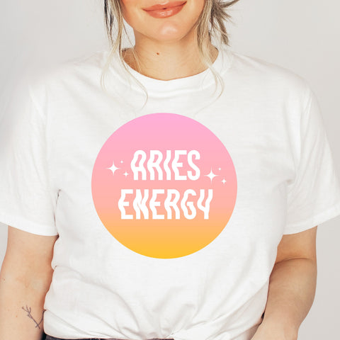 Aries energy pink gradient shirt