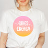 Aries shirt Aries Energy gradient pastel pink orange retro zodiac star sign astrology tee graphic t-shirt birthday gift for women t shirt