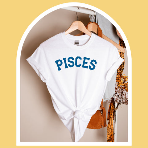 Pisces varsity text shirt
