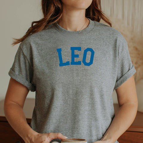 Leo varsity text shirt