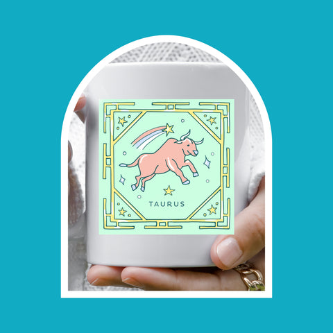 Taurus 11 ounce pastel illustration mug