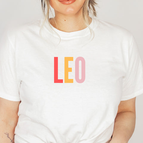 Leo multi-color text shirt